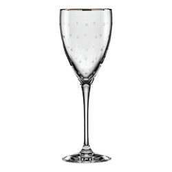 kate spade new york Larabee Dot Platinum Crystal Large Wine Glass